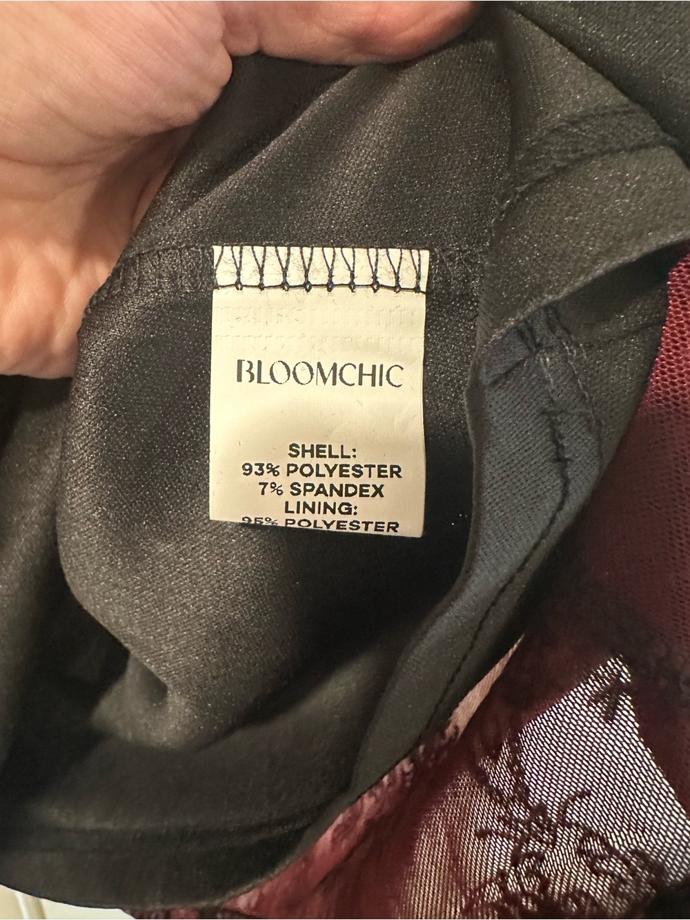 Bloomchic Women's Burgundy Velvet-Print Tunic Blouse 3x - Picture 5 of 10
